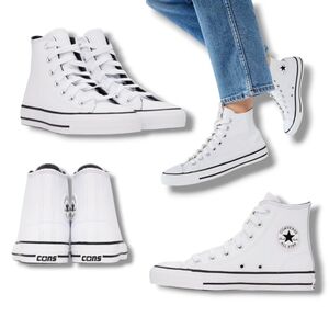 Like New 🖤 Converse Chuck Taylor All Star White Leather Hi-Top Pro Sneakers